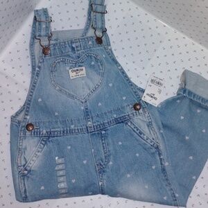OSHKOSH B'GOSH: Girl's / Toddler Denim with Hearts Overalls